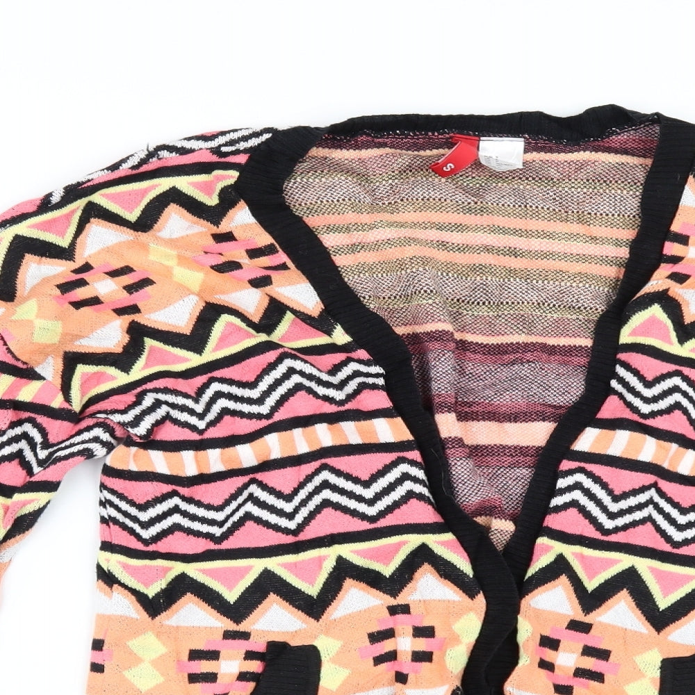 H&M Womens Multicoloured Geometric  Cardigan Jumper Size S