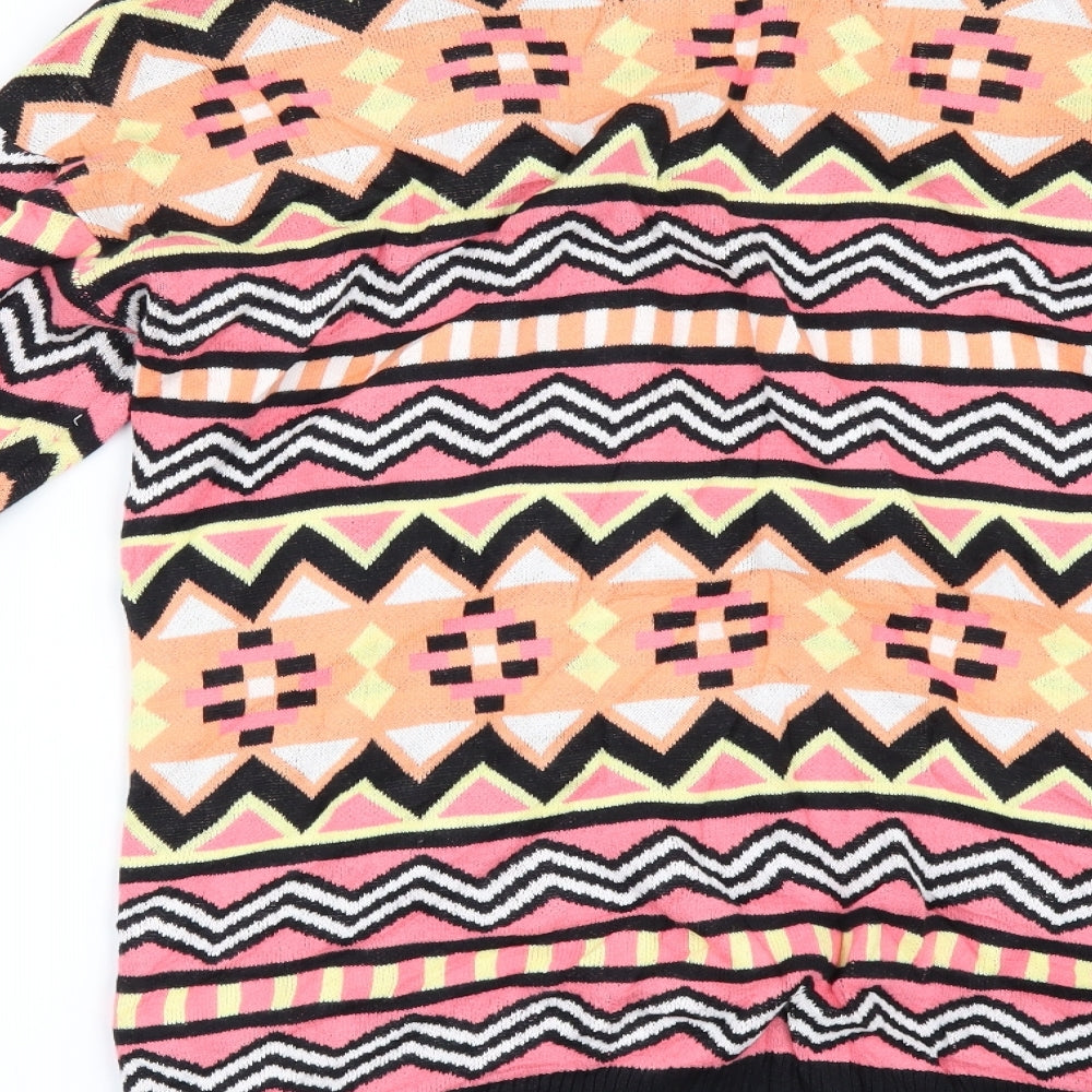 H&M Womens Multicoloured Geometric  Cardigan Jumper Size S