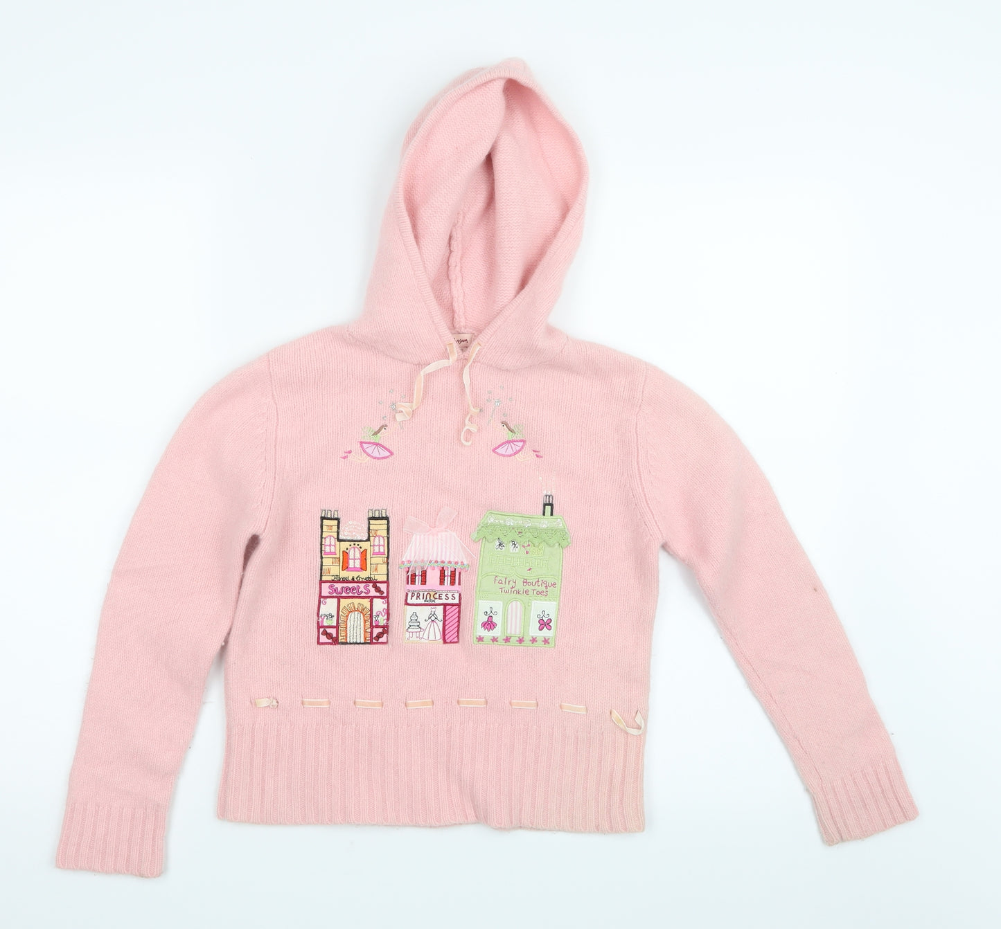 Monsoon Girls Pink   Pullover Hoodie Size 8-9 Years