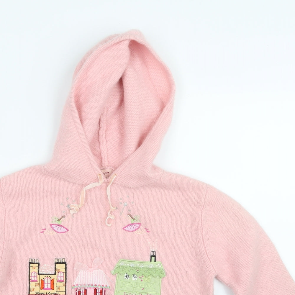 Monsoon Girls Pink   Pullover Hoodie Size 8-9 Years