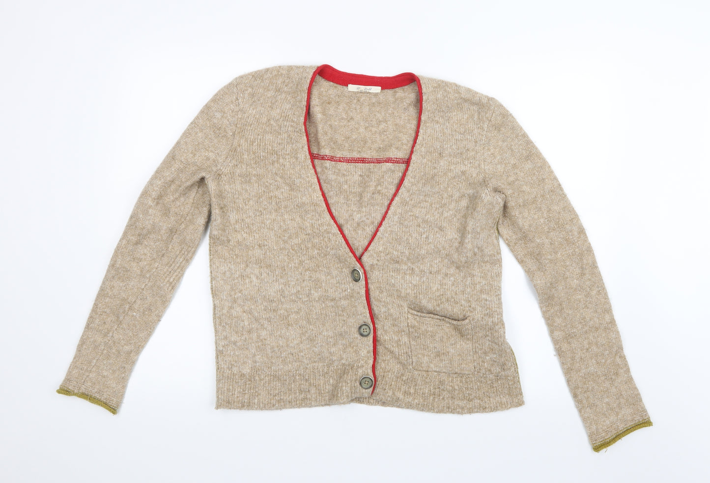 White Stuff Womens Beige  Knit Cardigan Jumper Size 12