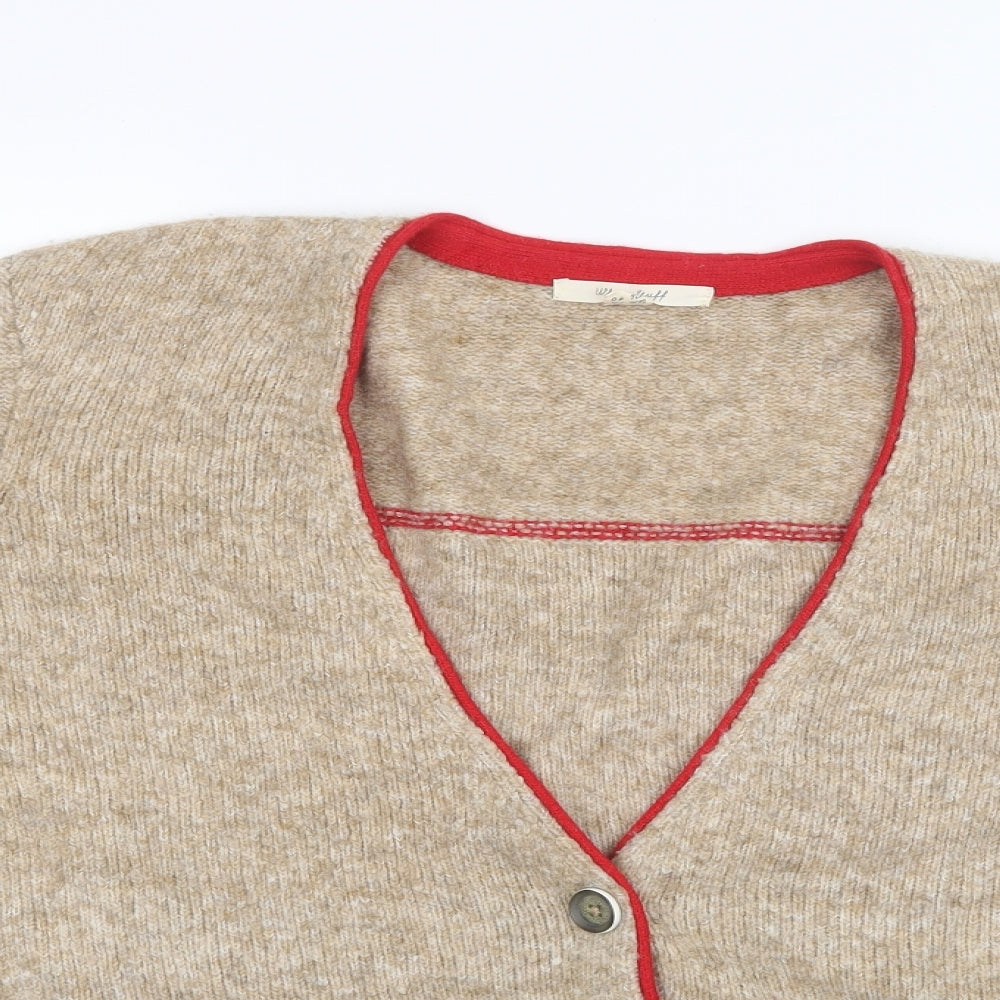 White Stuff Womens Beige  Knit Cardigan Jumper Size 12