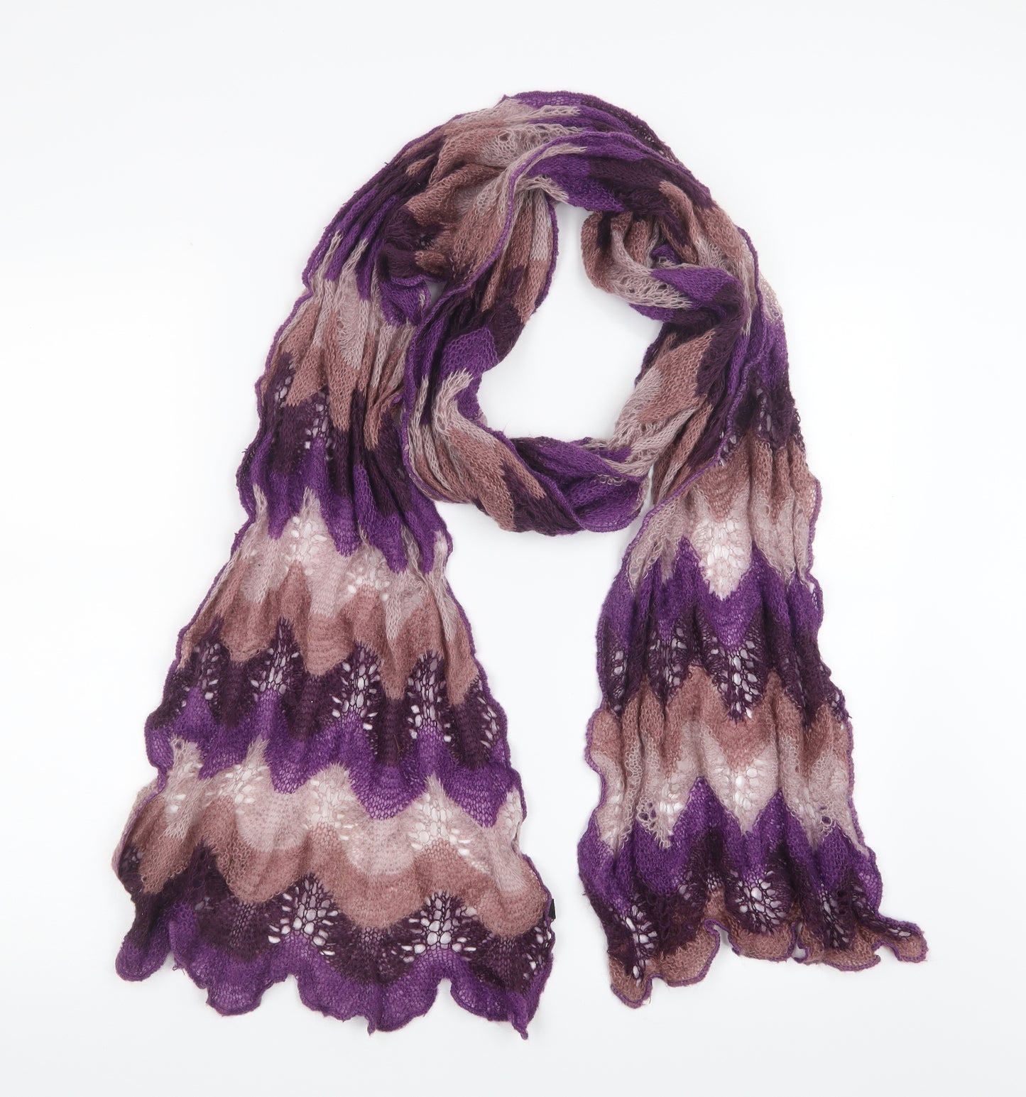 Preworn Womens Purple  Knit  Scarf