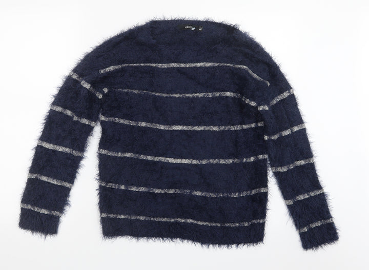 Ellos Womens Blue Knit Pullover Jumper Size 6
