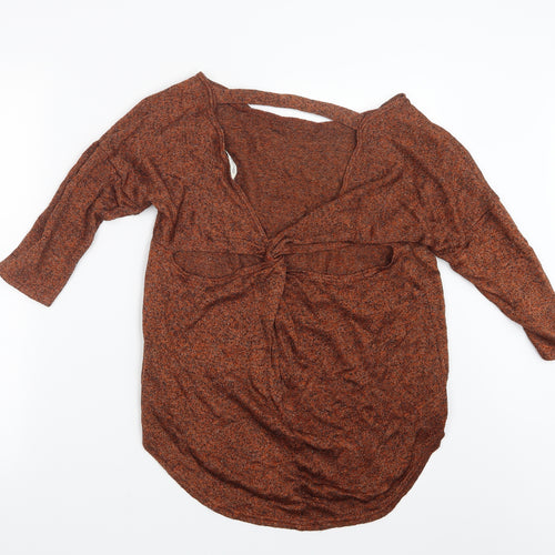 Miss Selfridge Womens Orange   Basic T-Shirt Size 8