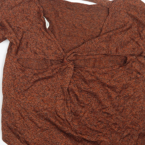 Miss Selfridge Womens Orange   Basic T-Shirt Size 8