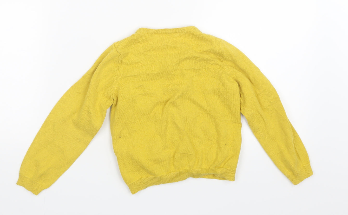 H&M Girls Yellow  Knit Cardigan Jumper Size 3-4 Years