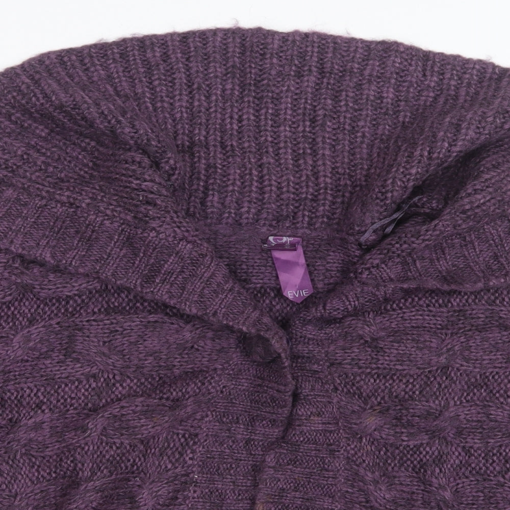 E-vie Womens Purple  Knit Cardigan Jumper Size 10