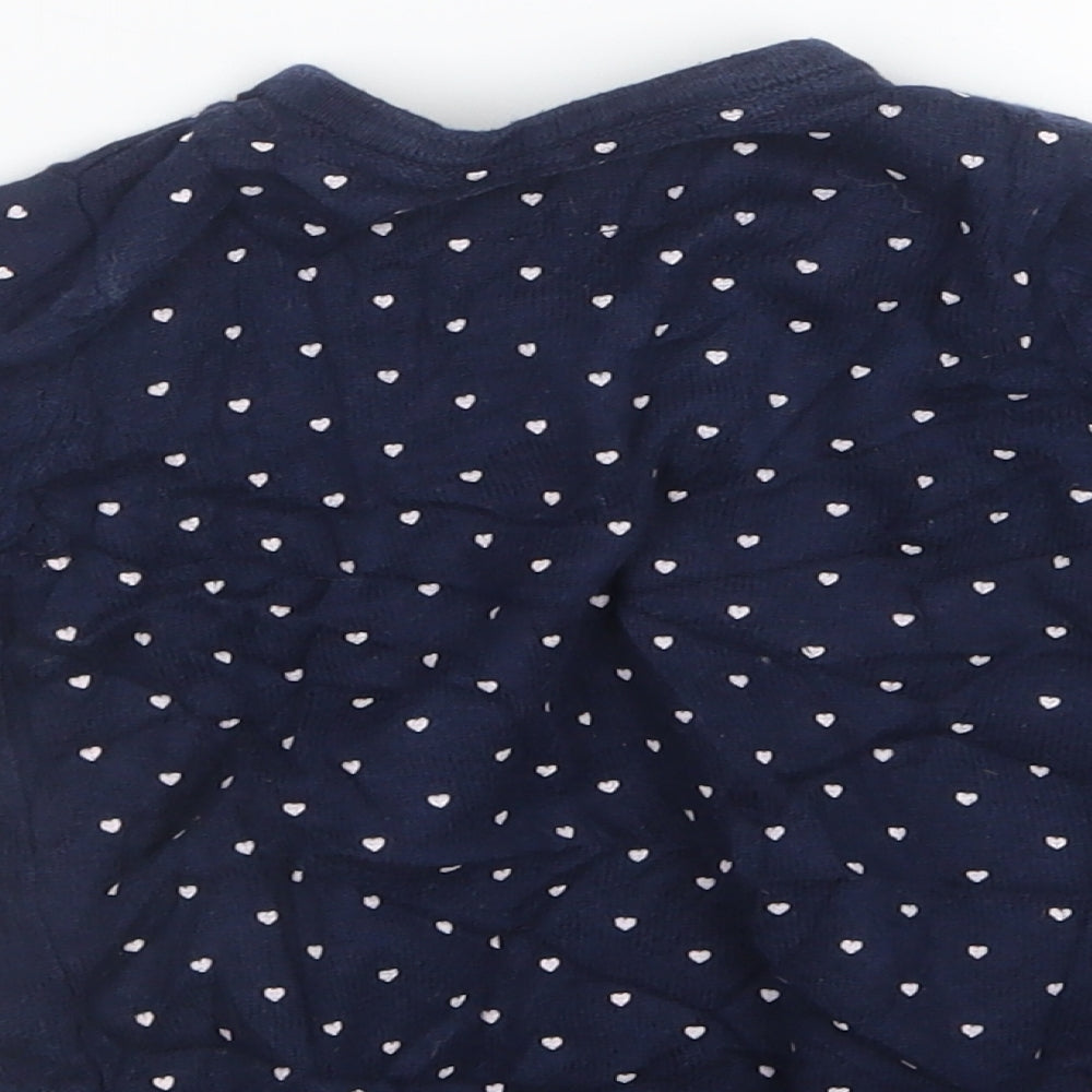Young Dimension Girls Blue Geometric Knit Cardigan Jumper Size 18-24 Months  - Heart Print