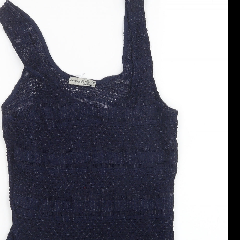 Atmosphere Womens Blue  Knit Basic Tank Size 8