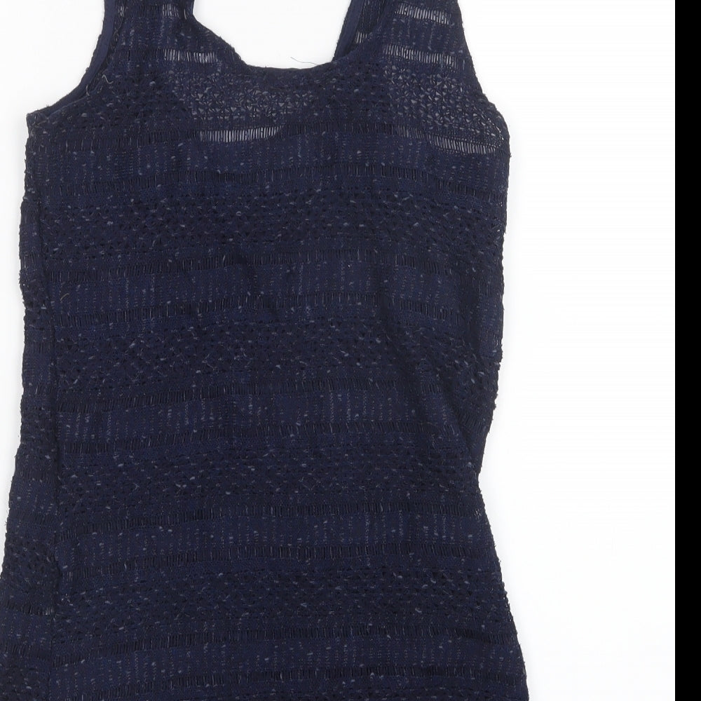 Atmosphere Womens Blue  Knit Basic Tank Size 8
