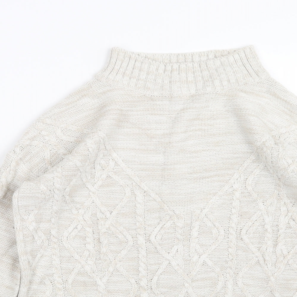 Papaya Womens Beige  Knit Pullover Jumper Size S