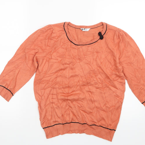 BHS Womens Orange  Knit Pullover Jumper Size 12