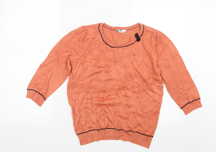 BHS Womens Orange  Knit Pullover Jumper Size 12