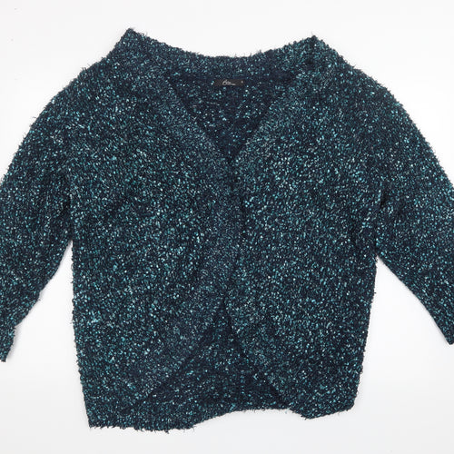 Bm Collection Womens Blue  Knit Cardigan Jumper Size XL