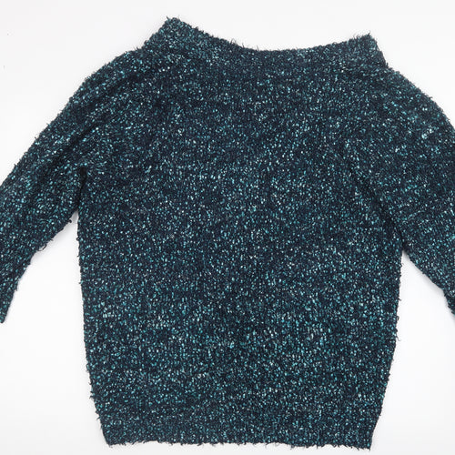 Bm Collection Womens Blue  Knit Cardigan Jumper Size XL