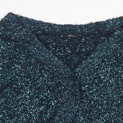 Bm Collection Womens Blue  Knit Cardigan Jumper Size XL
