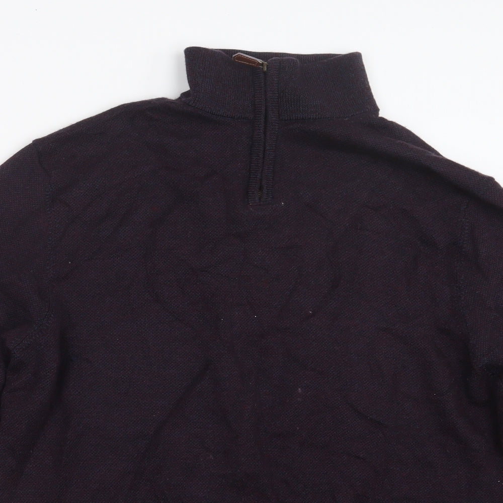 White Stuff Mens Purple  Knit Pullover Sweatshirt Size XL