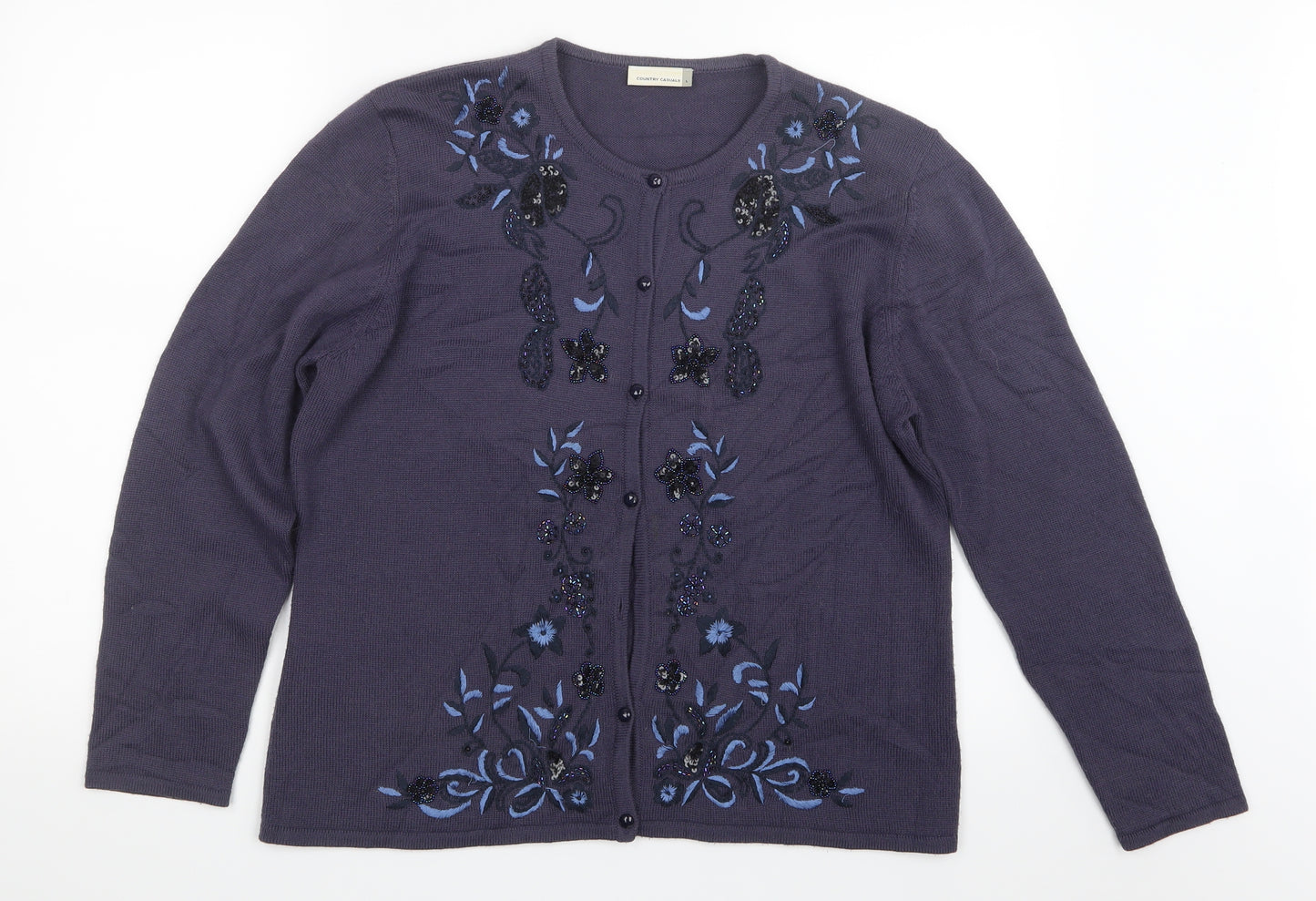 Country Casuals Womens Purple  Knit Cardigan Jumper Size L