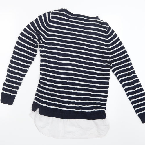 George Womens Blue Striped Knit Pullover Jumper Size 10
