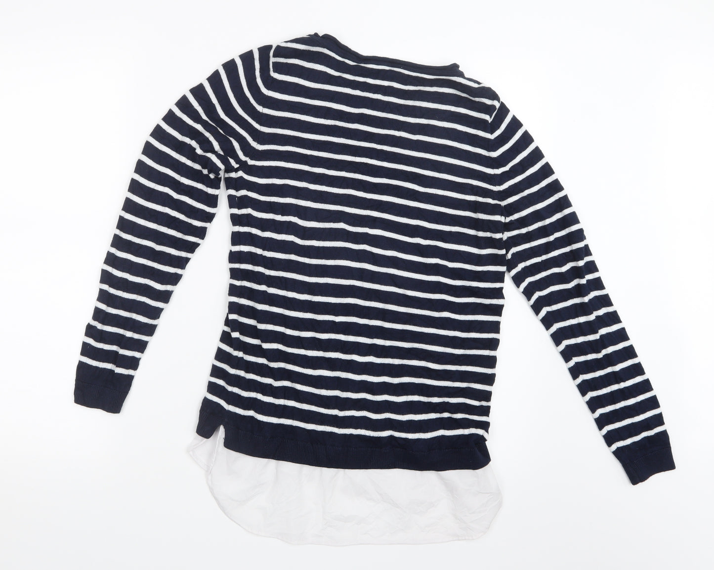 George Womens Blue Striped Knit Pullover Jumper Size 10