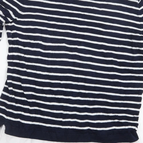 George Womens Blue Striped Knit Pullover Jumper Size 10