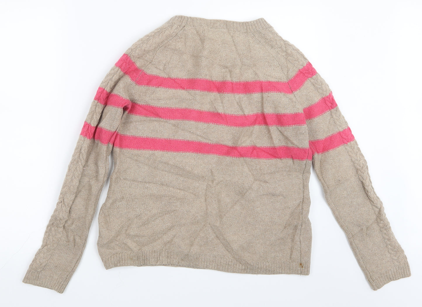 Clements Ribeiro Womens Beige Striped Knit Pullover Jumper Size XL
