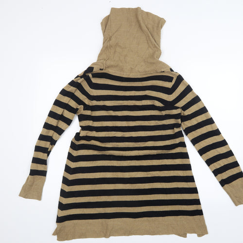 Vintage Couture Womens Beige Striped Knit Pullover Jumper Size 12