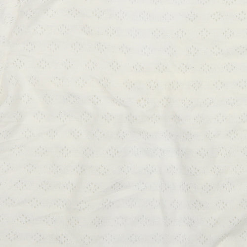 Slenderella Womens White  Knit Cardigan Jumper Size M