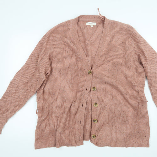 Per Una Womens Pink  Knit Cardigan Jumper Size XL
