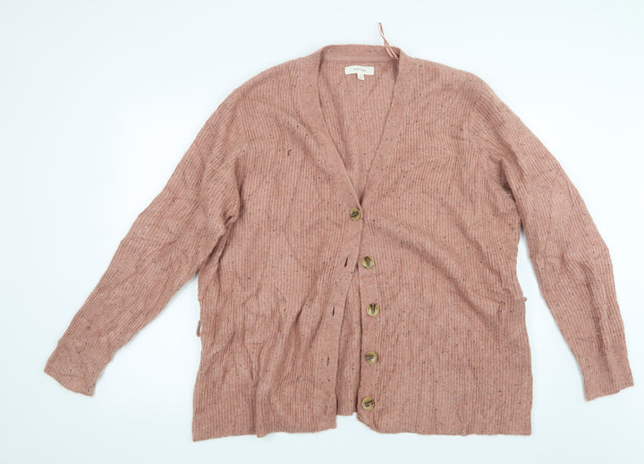 Per Una Womens Pink  Knit Cardigan Jumper Size XL