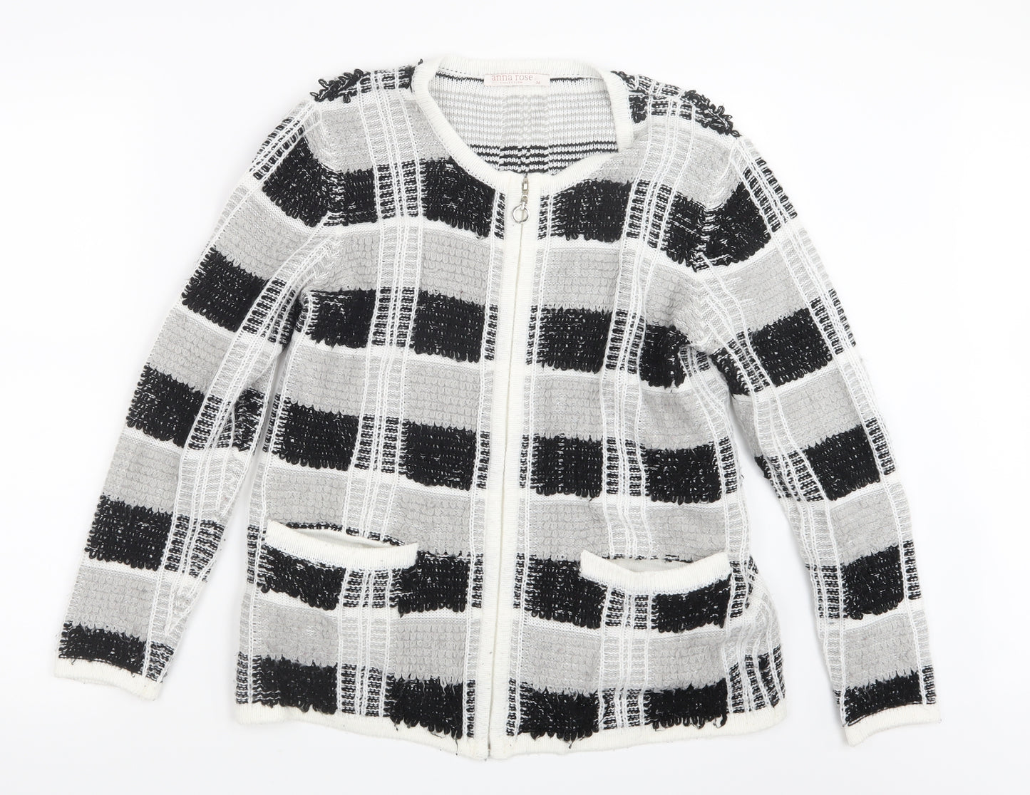 Anna Rose Womens Black  Knit Jacket Coatigan Size M