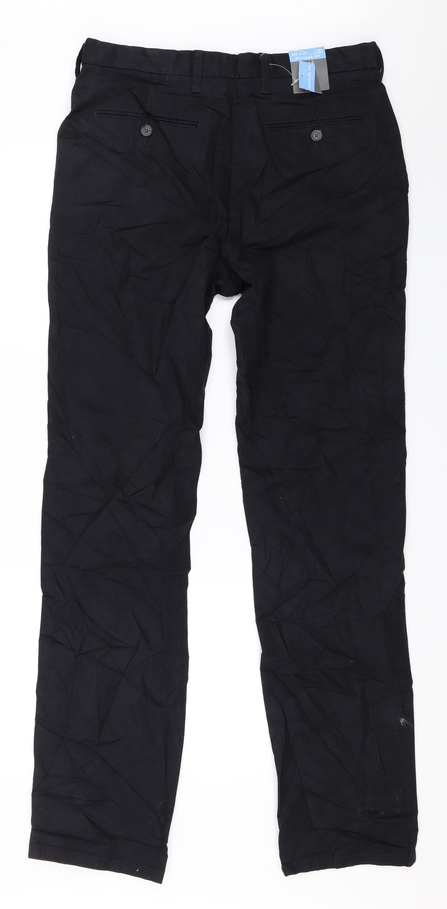 Marks and Spencer Mens Black   Chino Trousers Size 32 in L35 in