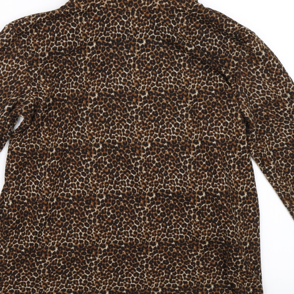Preworn Womens Brown Animal Print  Pullover Jumper Size M  - leopard print