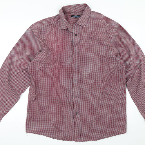 George Mens Red    Button-Up Size 16.5