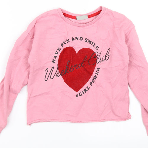 Matalan Girls Pink   Pullover Sweatshirt Size 9 Years