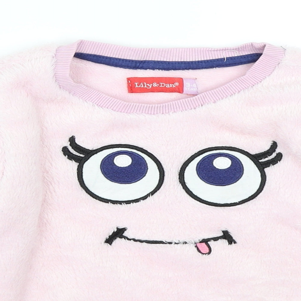 Lily&Dan Girls Pink   Pullover Sweatshirt Size 3-4 Years  - loungewear