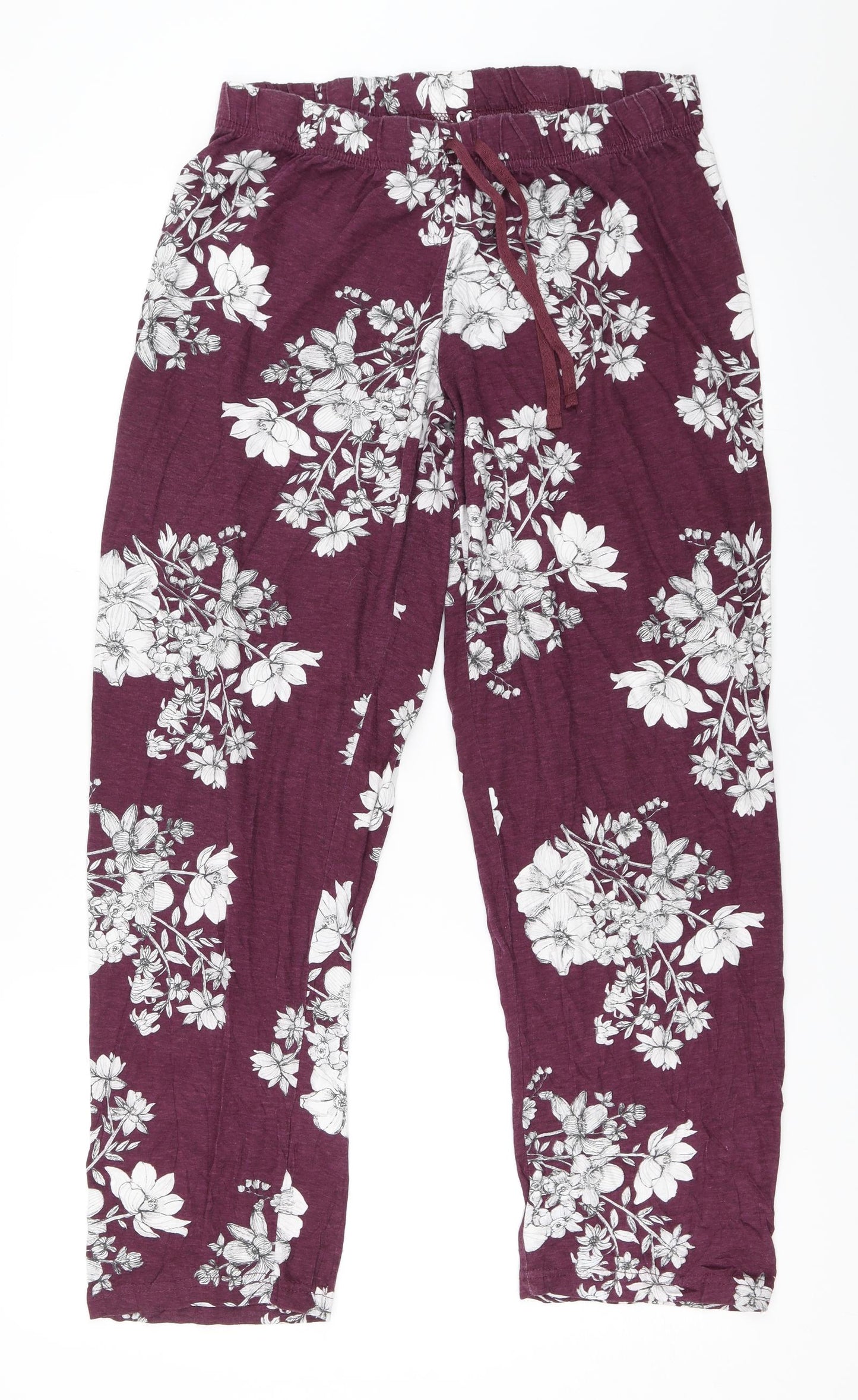 Primark Womens Purple Floral  Top Pyjama Pants Size S