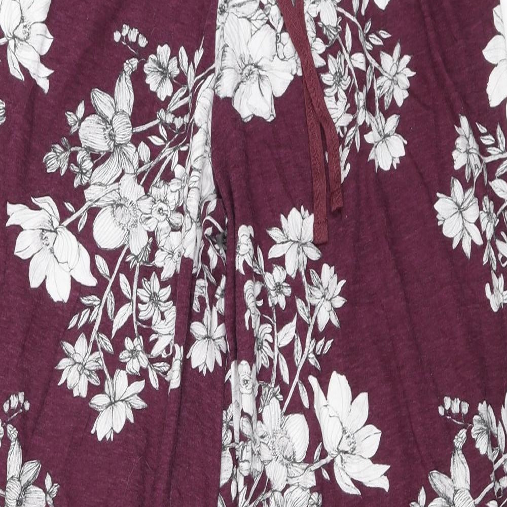 Primark Womens Purple Floral  Top Pyjama Pants Size S