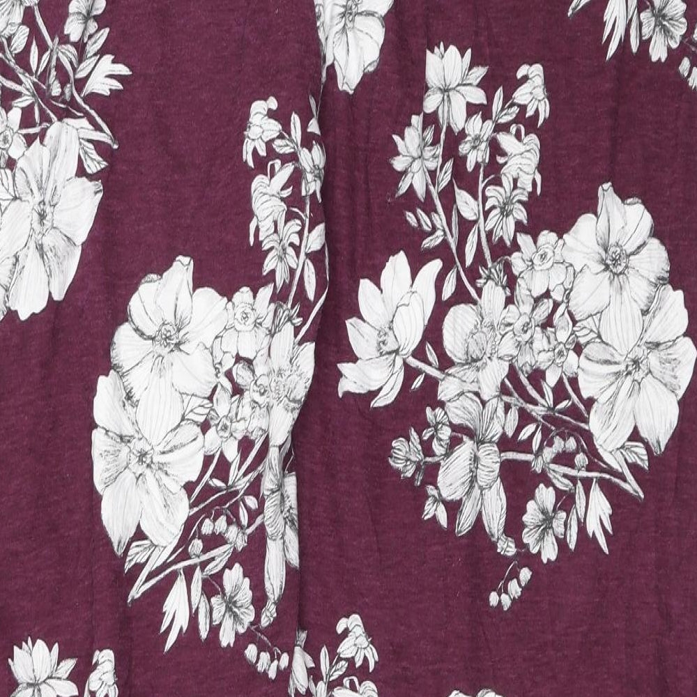 Primark Womens Purple Floral  Top Pyjama Pants Size S