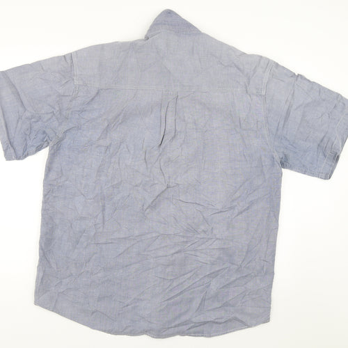 Haggar Mens Blue    Button-Up Size L