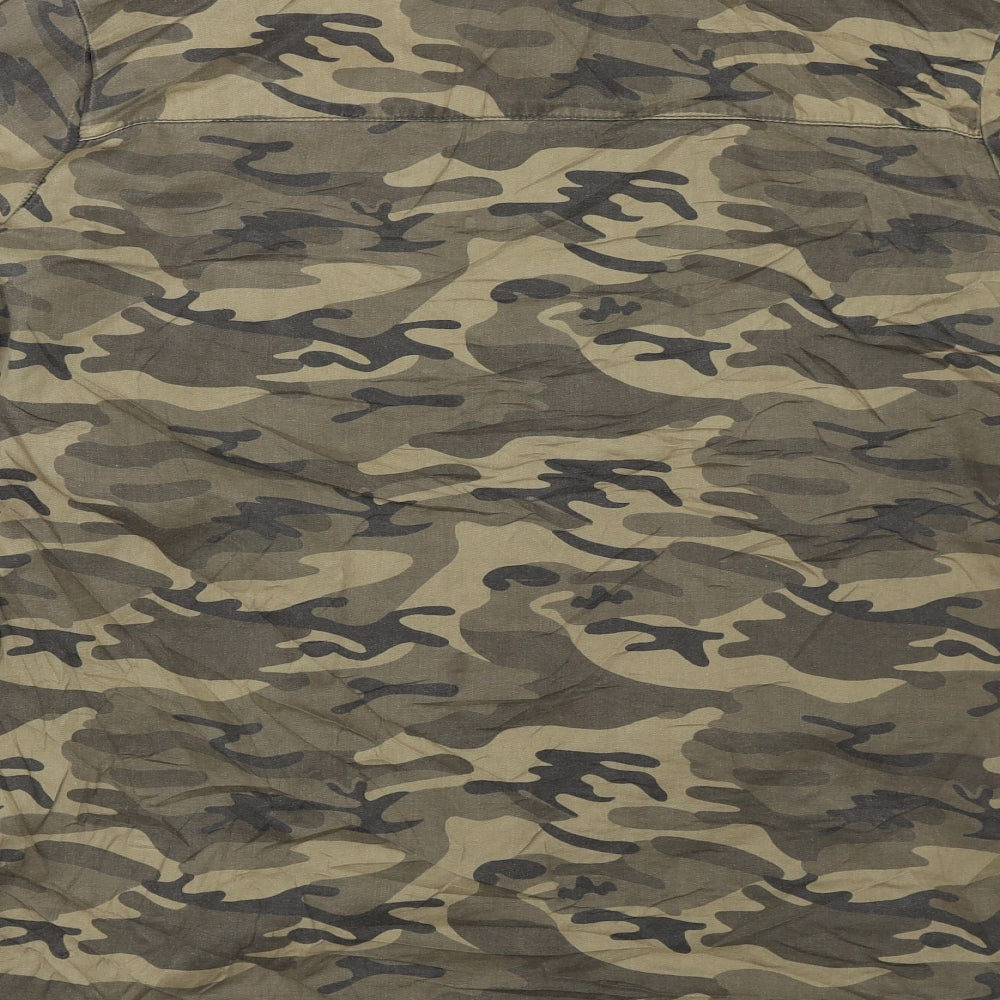Primark Womens Green Camouflage  Basic Button-Up Size 12