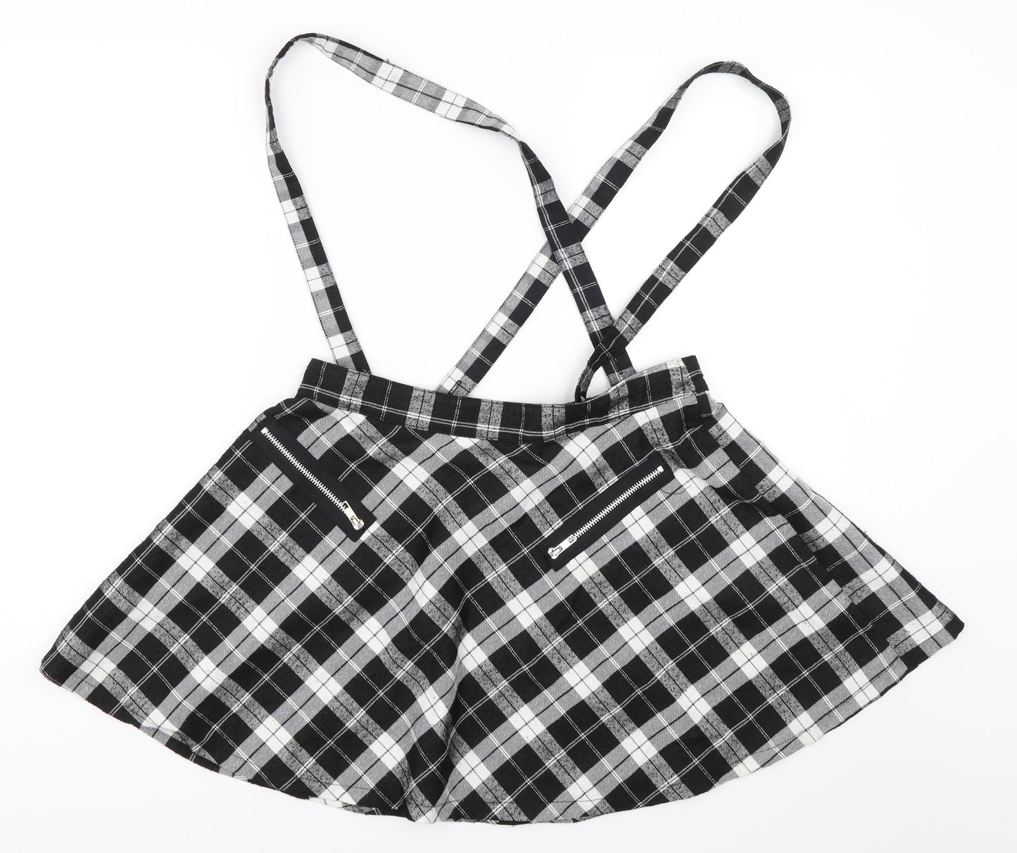 BANNED Womens Black Check  Flare Skirt Size L