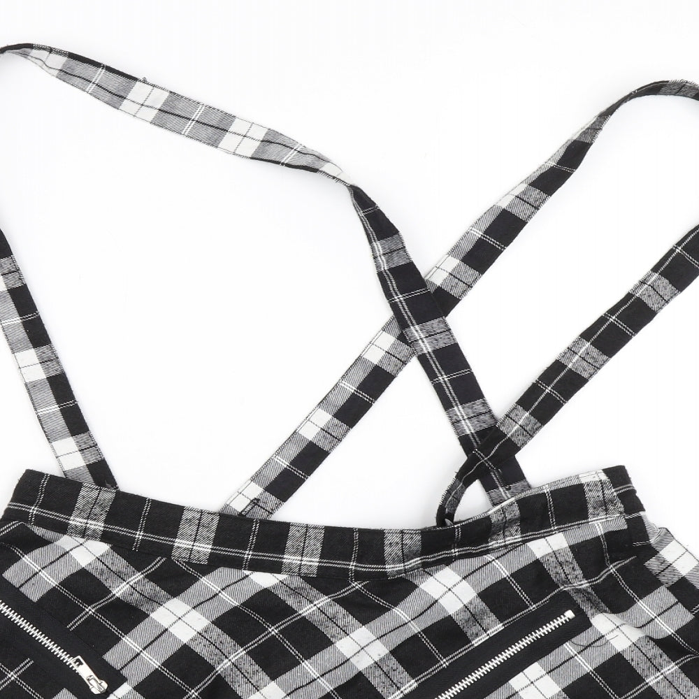 BANNED Womens Black Check  Flare Skirt Size L