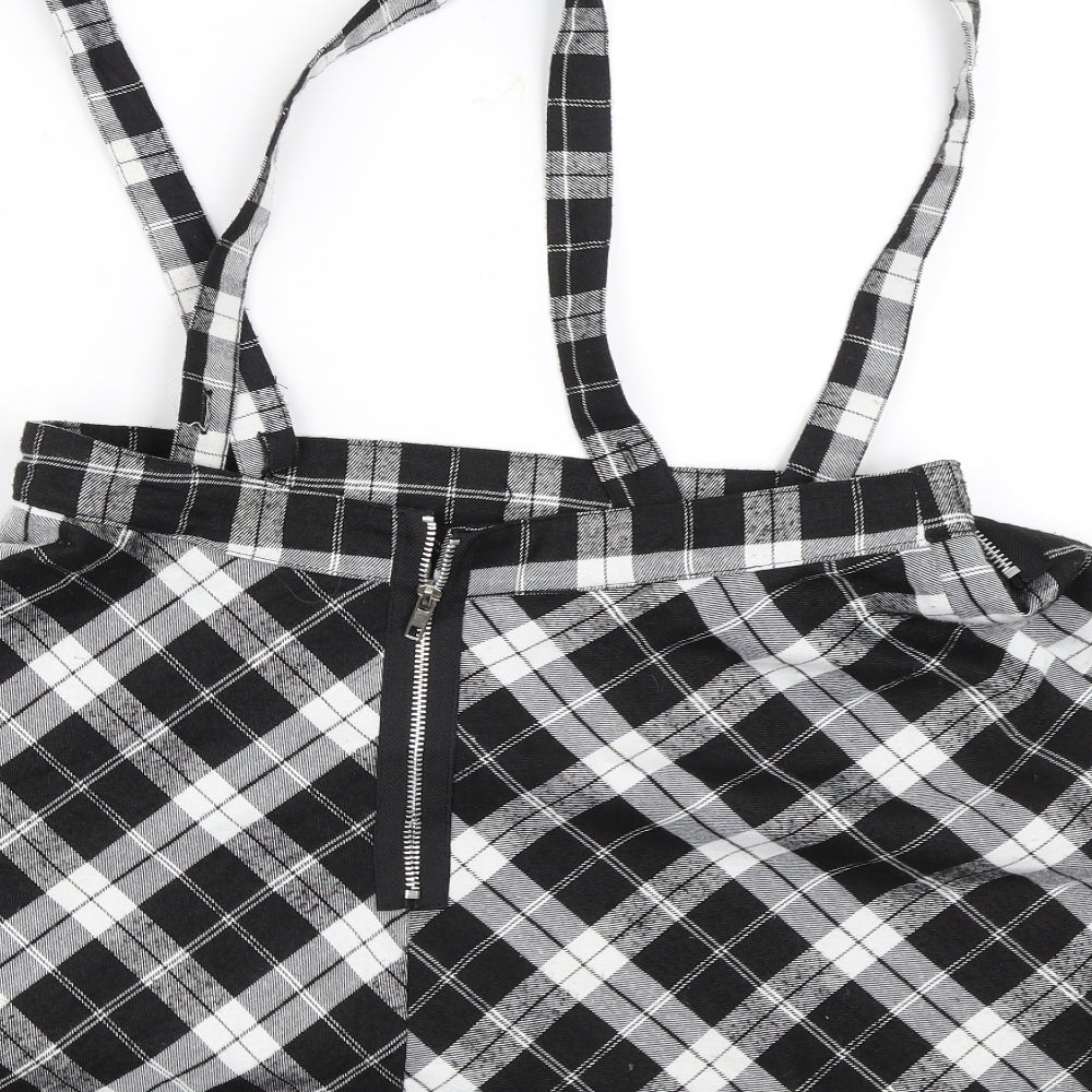 BANNED Womens Black Check  Flare Skirt Size L