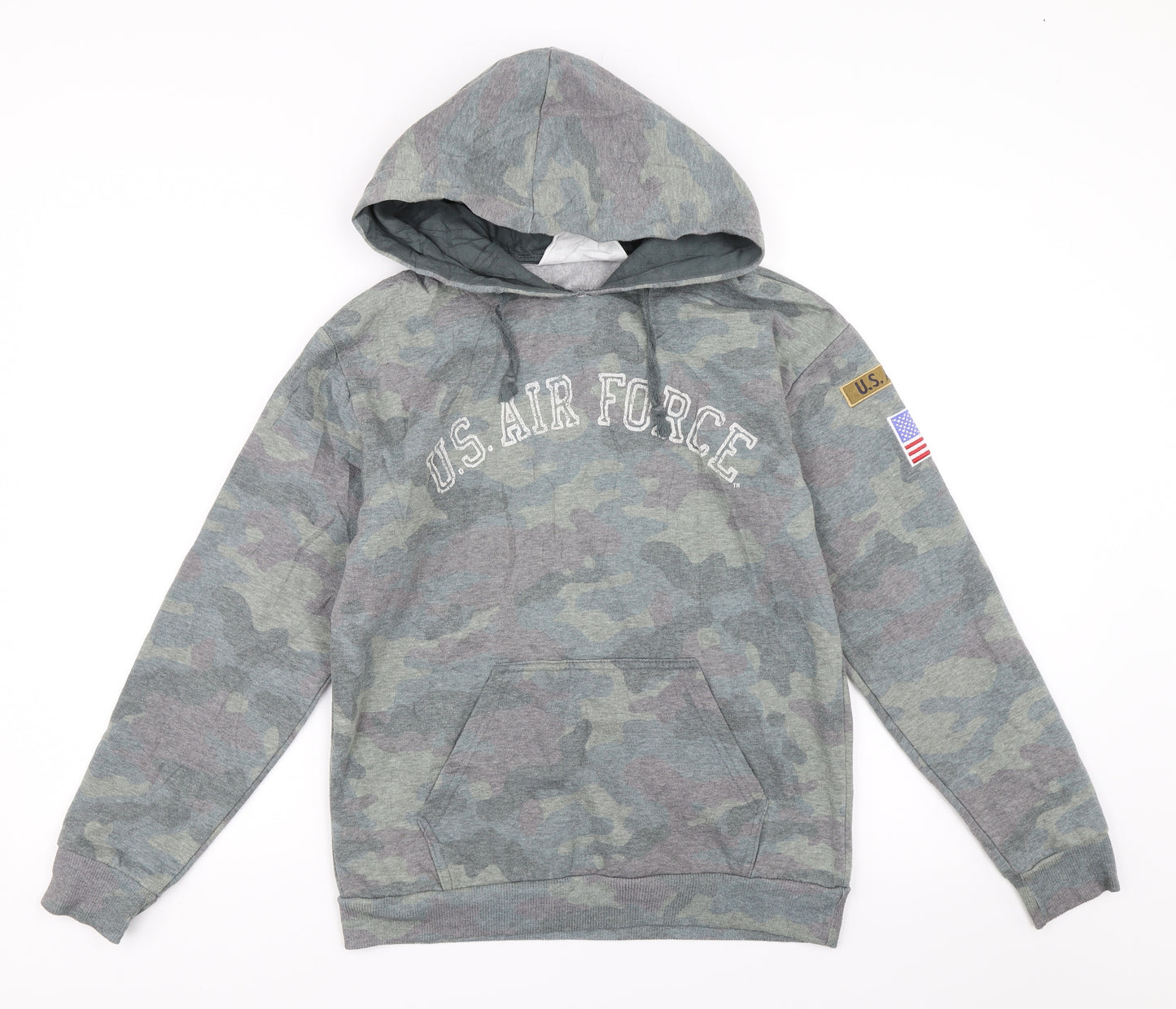Topshop Womens Green Camouflage  Pullover Hoodie Size 10