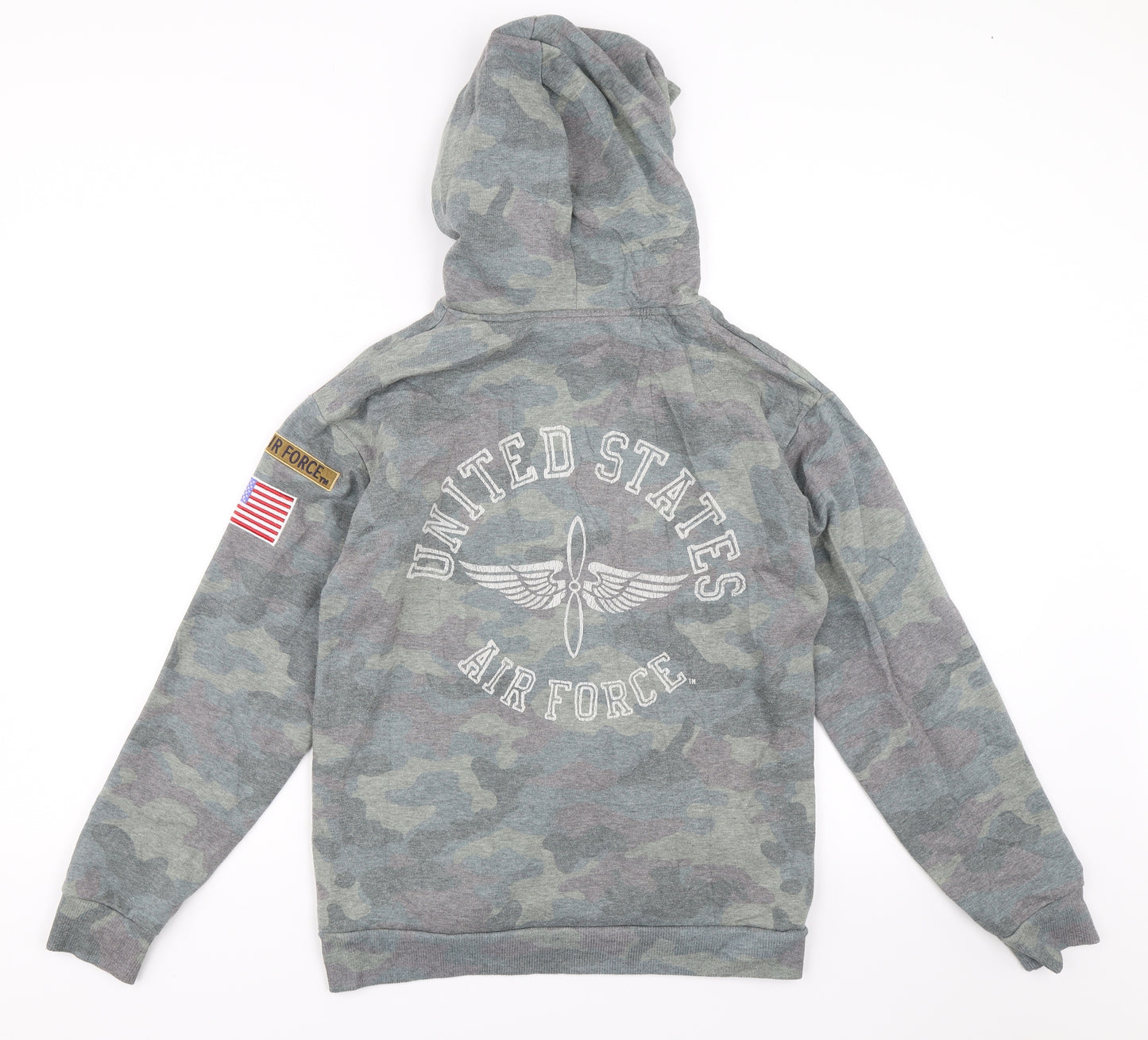 Topshop Womens Green Camouflage  Pullover Hoodie Size 10