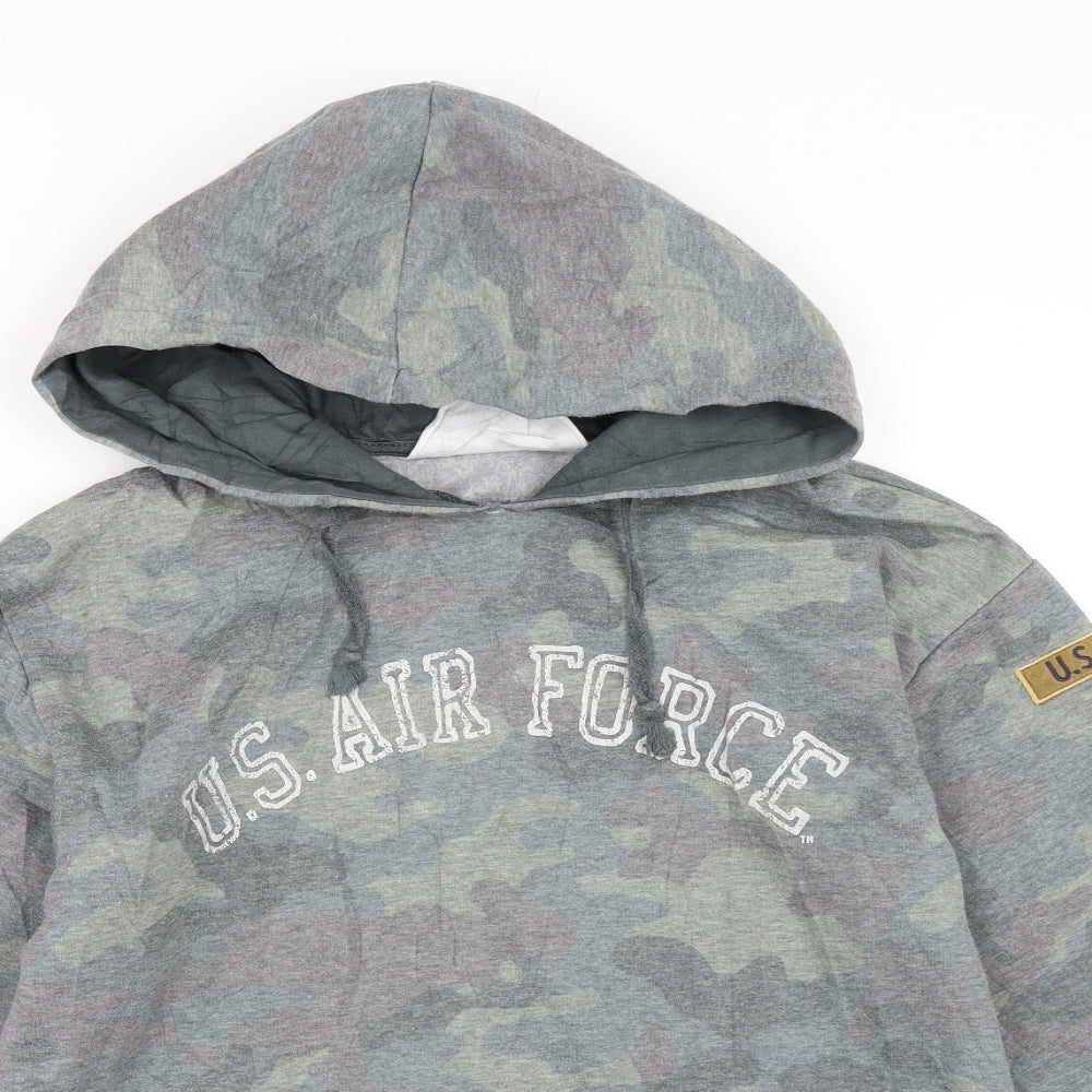 Topshop Womens Green Camouflage  Pullover Hoodie Size 10