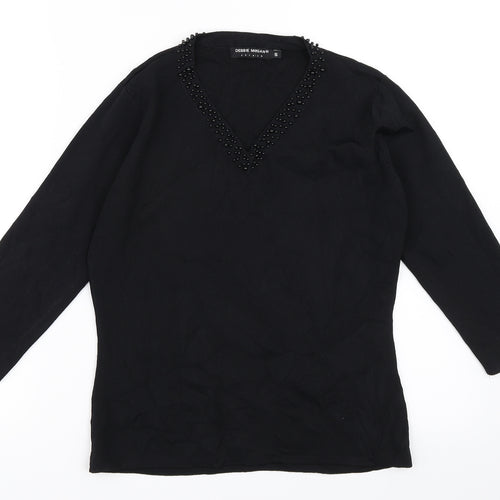 Debbie Morgan Womens Black   Pullover Jumper Size S