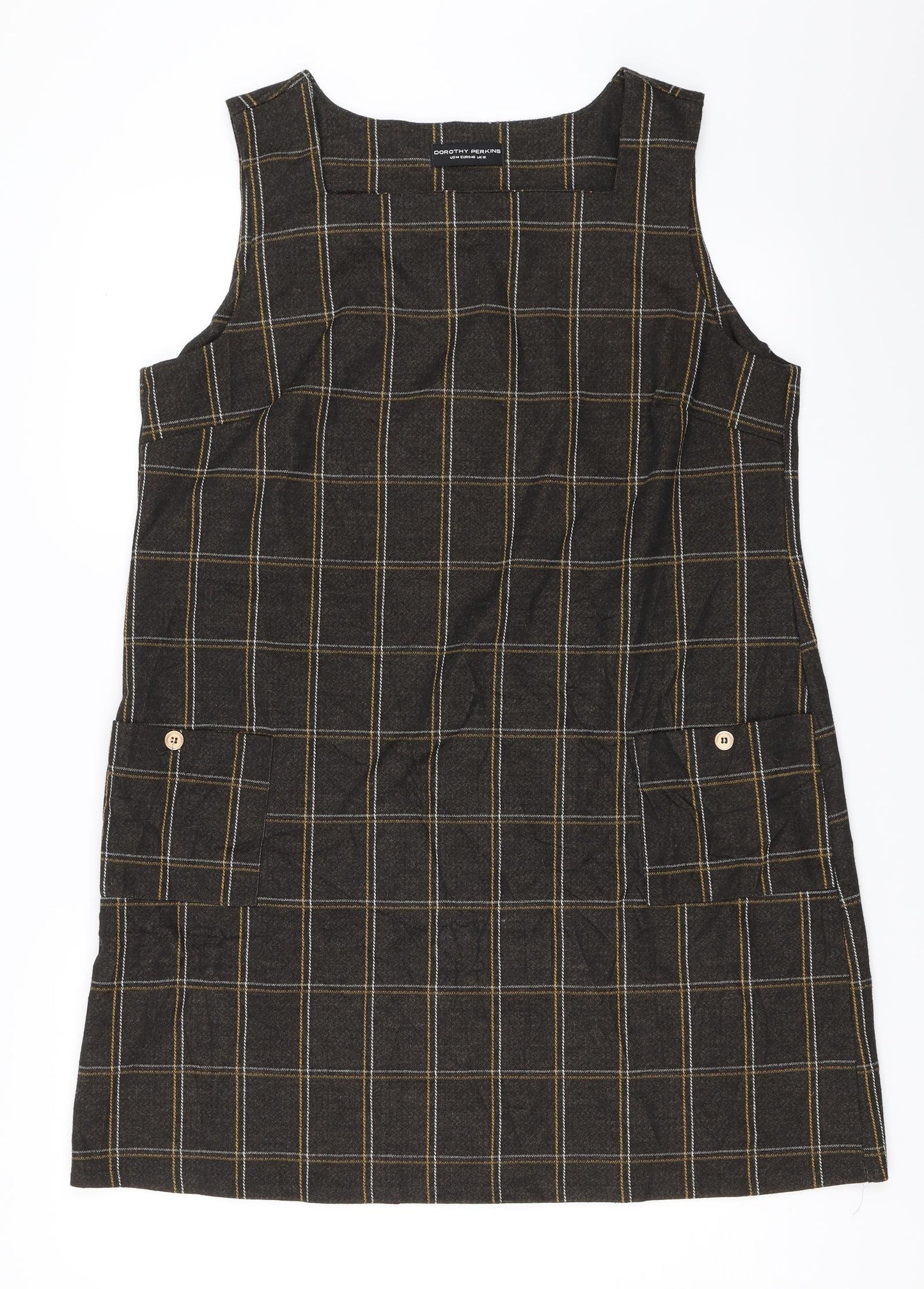Dorothy Perkins Womens Brown   Pinafore/Dungaree Dress  Size 18